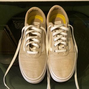 Cream colored vans, size 9, good condition.